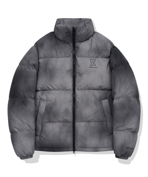 Washing Print Duck-Down Jumper Charcoal