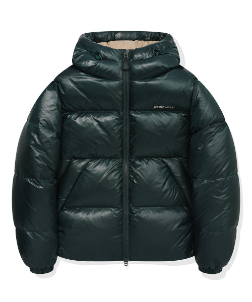 Hooded Duck Down Jumper Green