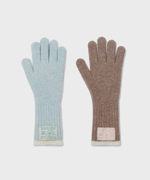 WOOLY TWOTONE LONG GLOVES - 2 colors