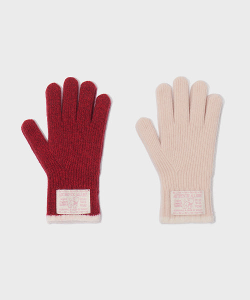 [HOLIDAY EDITION] WOOLY TWOTONE SHORT GLOVES - 2 colors