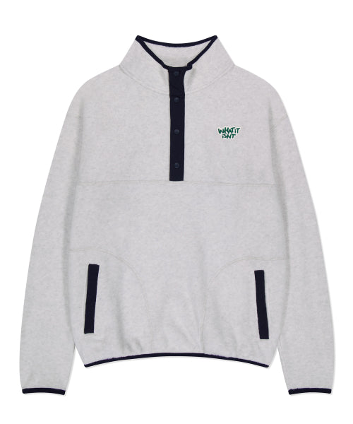 Logo Wafer fleece pullover sweatshirt light gray
