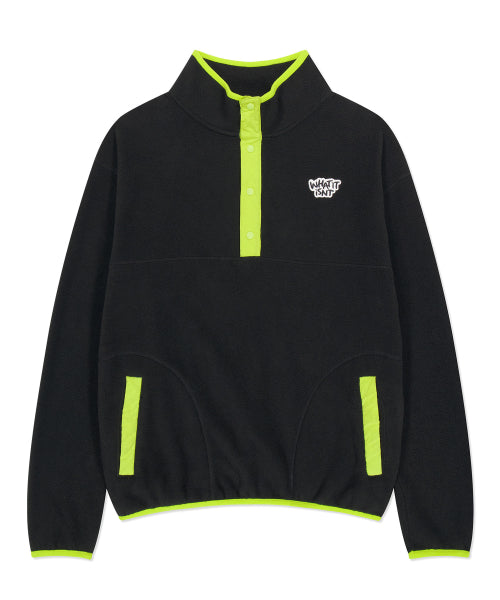 Logo Waist fleece pullover sweatshirt black