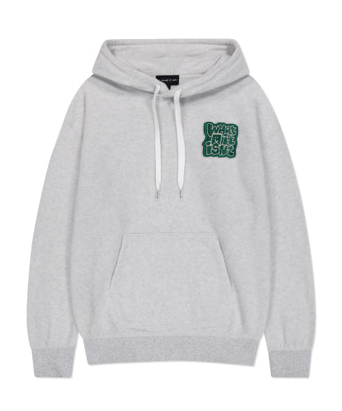 typo fluffy hood light gray