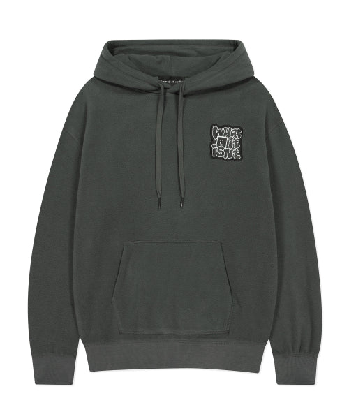 Typo Fluffy Hood Charcoal