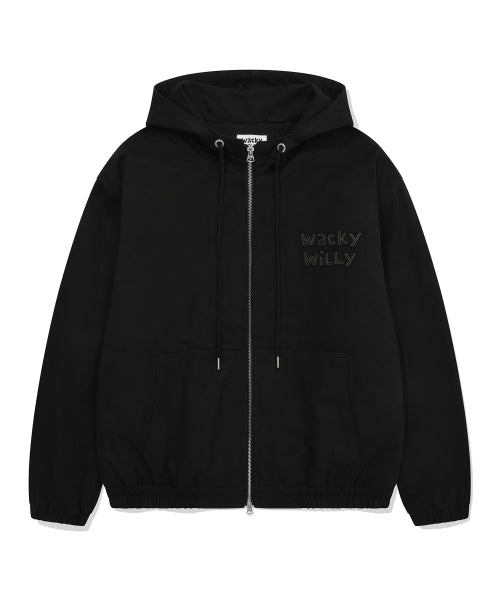 Hooded padded work jacket black
