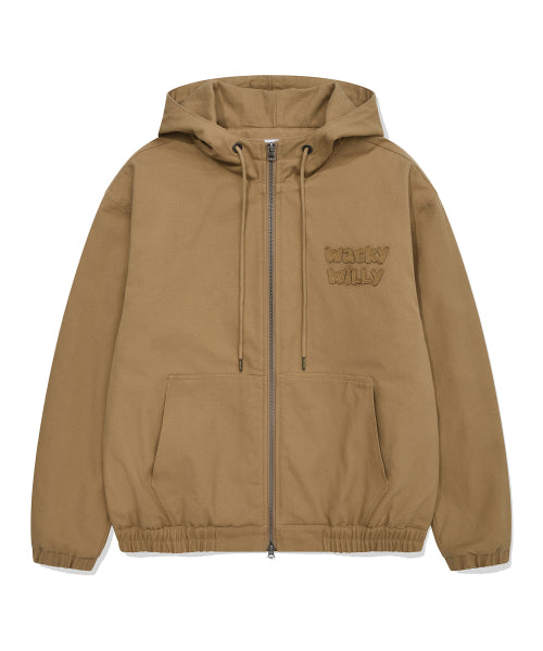 Hooded Padded Work Jacket Beige