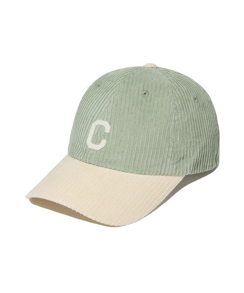 CORDUROY C LOGO COLOR BLOCK BALL CAP