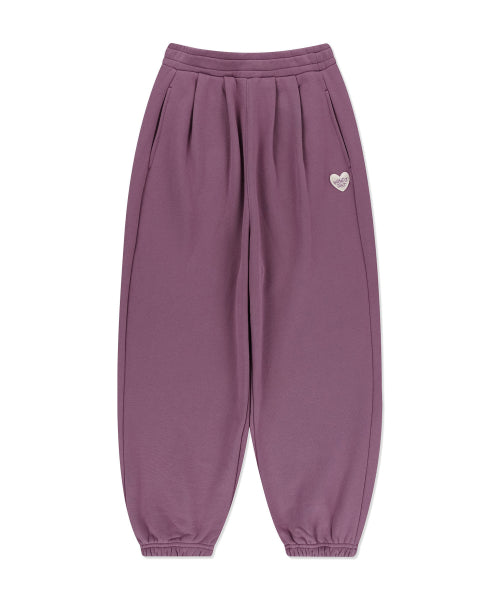 Heart Wappen Balloon Fit Fleece-Lined Jogger Pants Purple