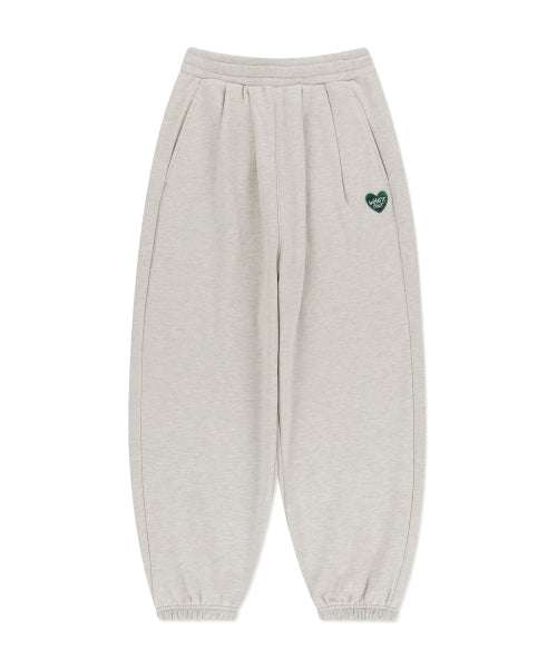 Heart Wappen Balloon Fit Fleece-Lined Jogger Pants Oatmeal