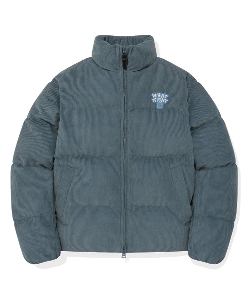 Corduroy Short Puffer Blue