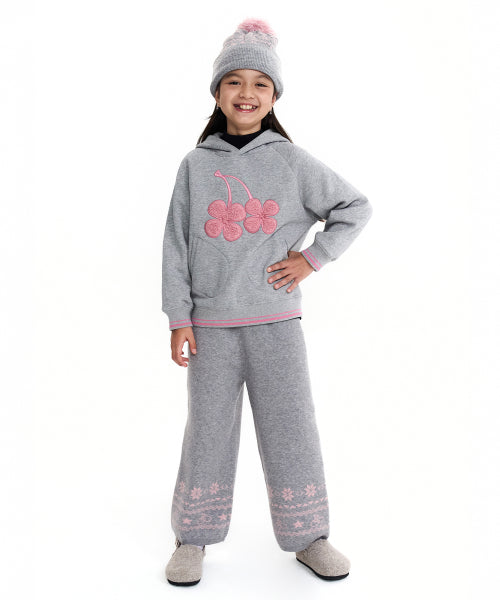 KIDS JACQUARD KNIT PANTS [MELANGE GRAY]