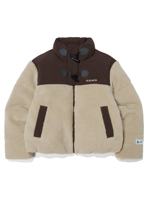 HUG (Hug) β toggle fleece down jacket_Light Beige