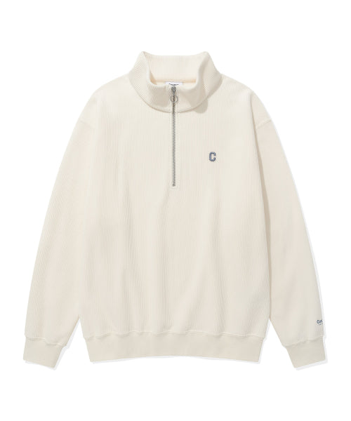 SMALL C LOGO CORDUROY HALF ZIP-UP