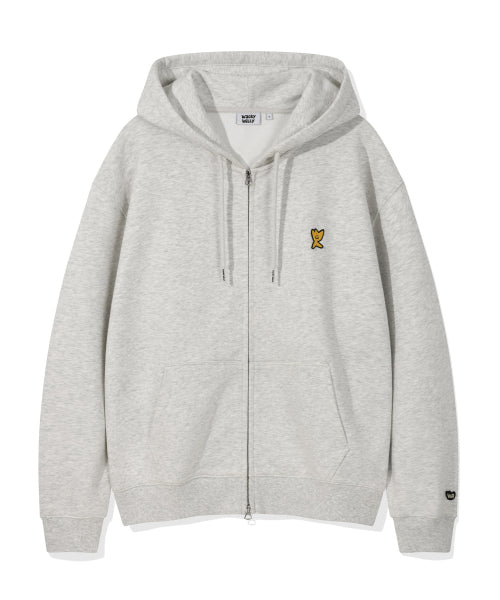 Signature Kiki Wappen Hood Zip-Up Light Gray