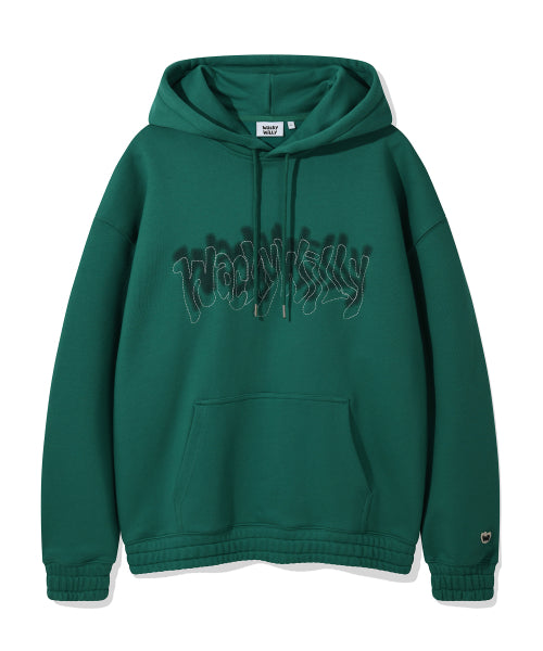 Waki Chainstitch Typograph Hooded Green