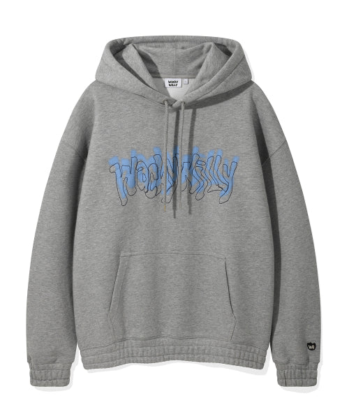 Waki Chainstitch Typograph Hooded Gray