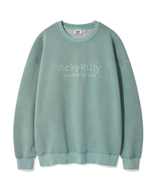 typo one-point washed sweatshirt green