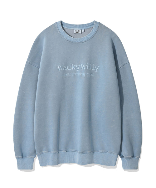 typo one-point washing sweatshirt blue