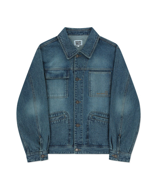 Denim tracker jacket blue