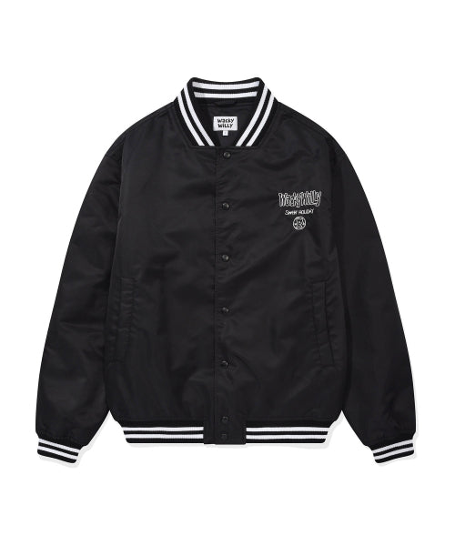 Nylon Varsity Jacket Black