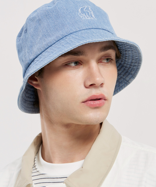 Polar Bear Logo Cotton Bucket Hat_Sky Blue