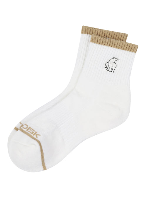 [Signature] Polar Bear Mid Socks_Off White