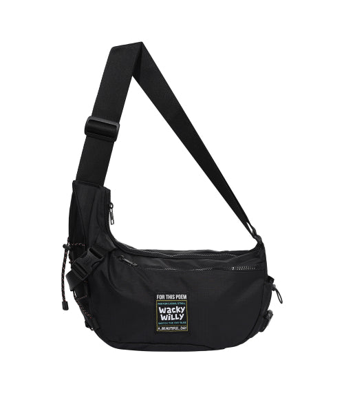 String draw sling bag black