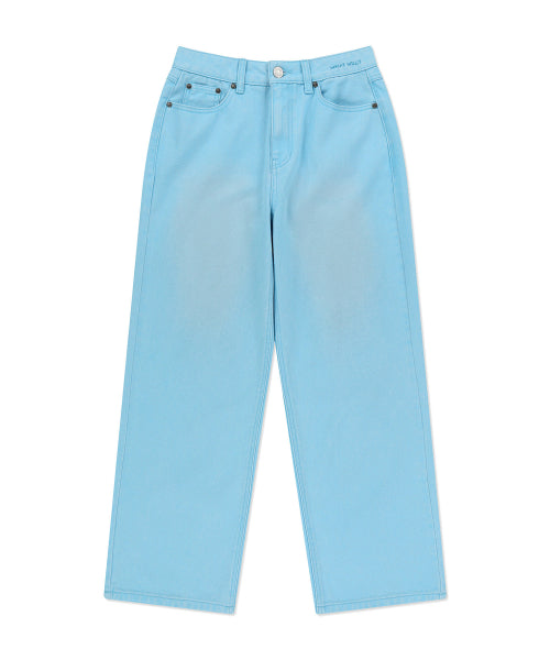 Women's Pigment Color-Washed Denim Pants Sky Blue