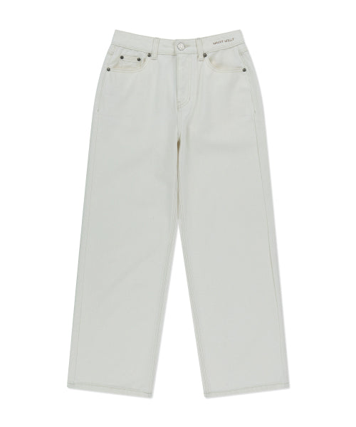 Women's Pigment Color Washing Denim Pants Cream