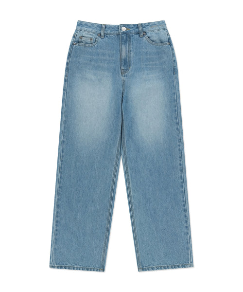 Women's Semi-Wide Denim Pants Light Blue