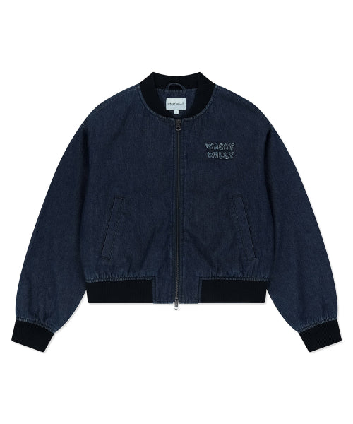 Women's short denim blue jacket blue