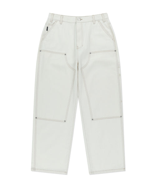Double Ni Carpenter Denim Pants Cream
