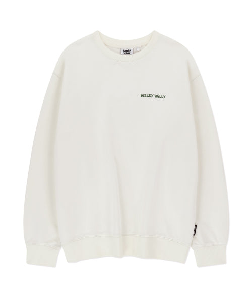 Basic typo logo sweatshirt cream