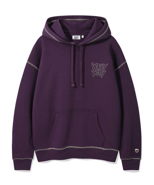 Stitch Lettering Hood Purple