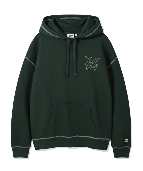 Stitch lettering hooded green