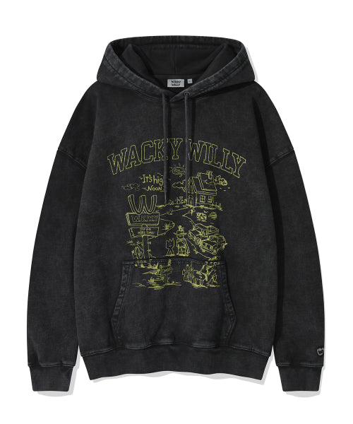 Town Graphic Dying Hood Charcoal