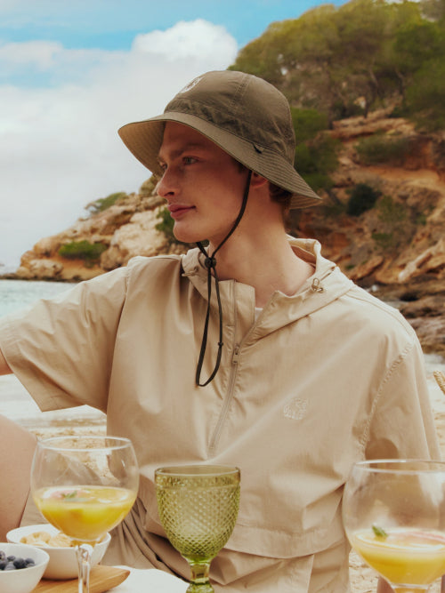 [Whistle Walk] Woven reversible dome hat_Khaki