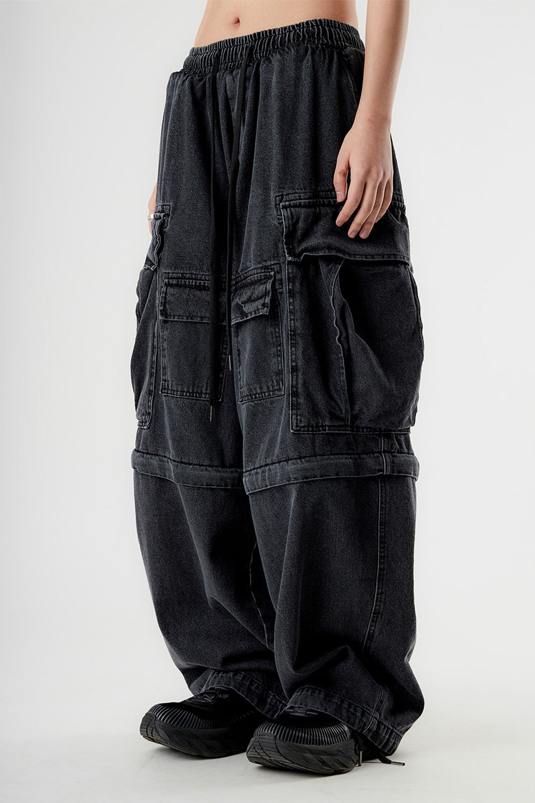 Heavy Pocket Cargo Banding Two Way Denim Pants