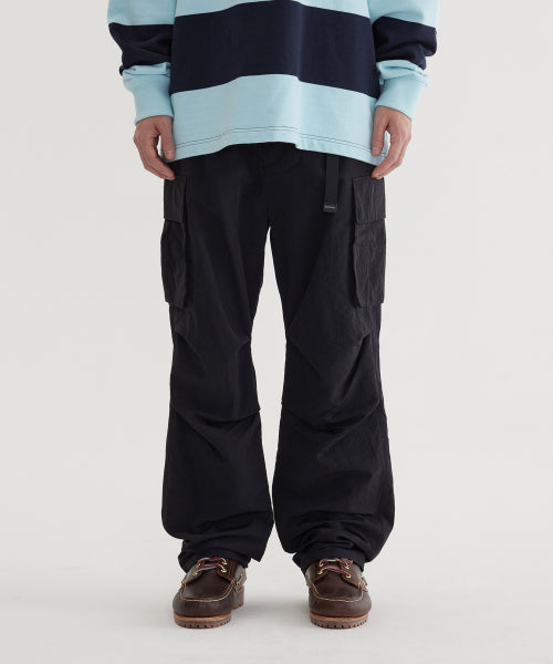 SEMI WIDE-FIT NYLON PARACHUTE PANTS