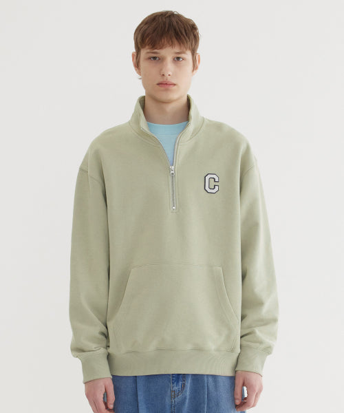 C LOGO HALF ZIP-UP SWEATSHIRT