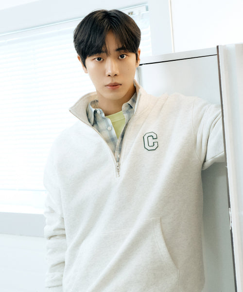 C LOGO HALF ZIP-UP SWEATSHIRT