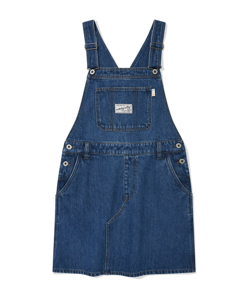 Women's denim overall skirt blue