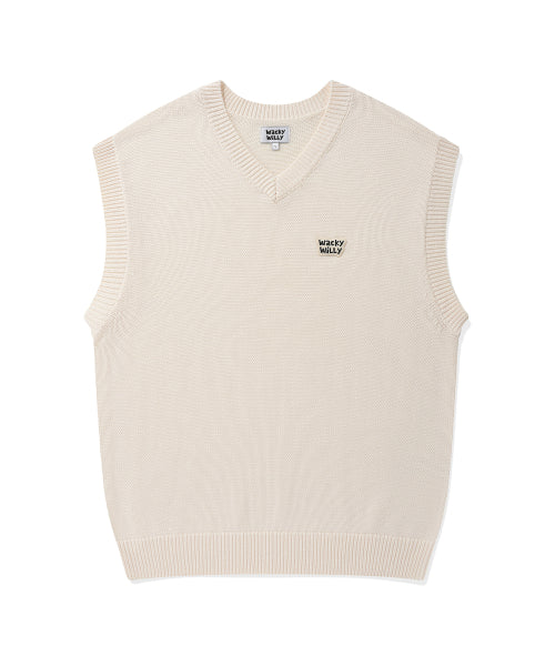 Sleeveless Logo Pullover Knit Cream