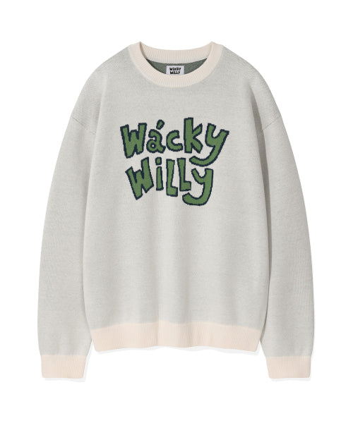 typo jacquard knit cream