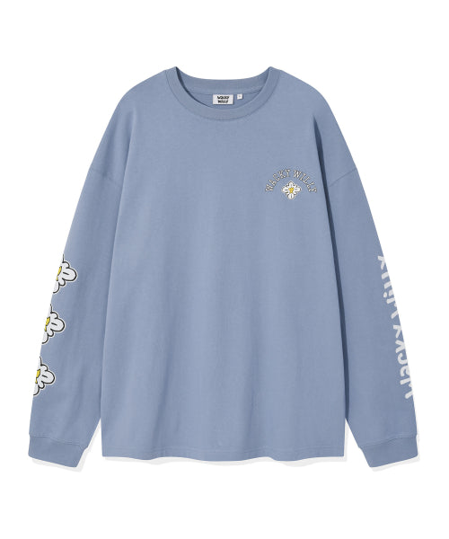 Khaki arm graphic long-sleeve light blue