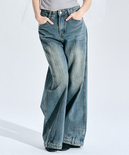 Destin Washing Wide Pants [L/DENIM]