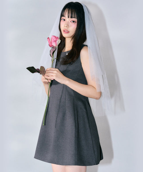 Oscar Sleeveless Mini Dress [CHARCOAL]