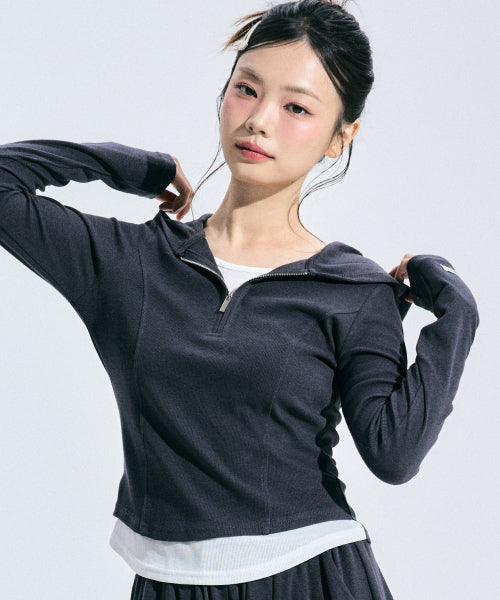 Eider Layered Half Zip-up [CHARCOAL]