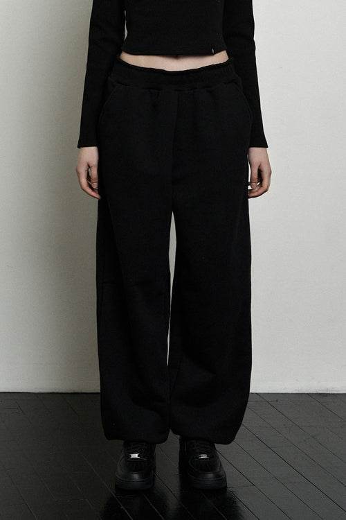 plain basic sweatpants black