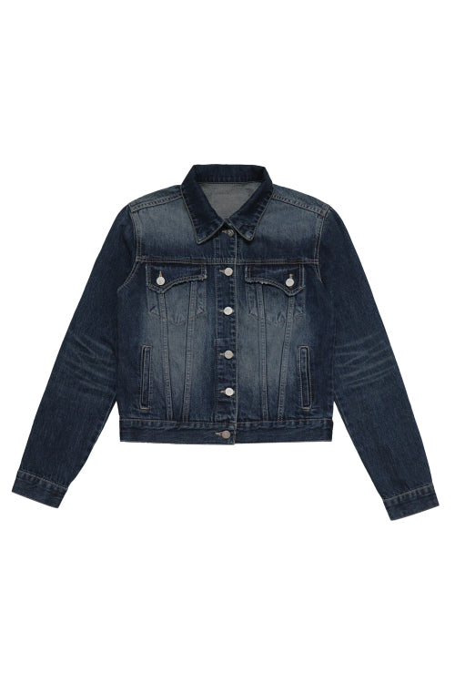 Brush denim jacket Deep blue